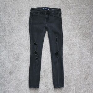 hollister low rise ripped jean leggings
